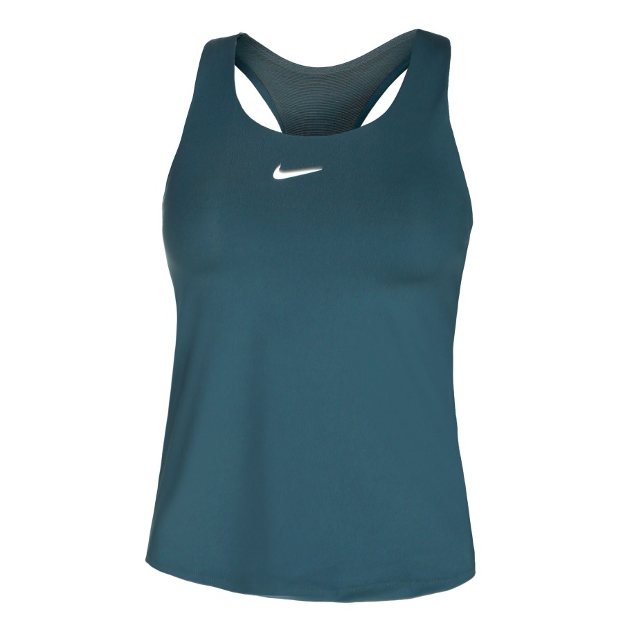 Tenniskleding Nike | Dri-Fit Swoosh Tanktop Dames Petrolblauw