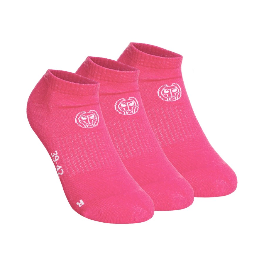 Tenniskleding BIDI BADU | No Party No Show Move Tennissokken Verpakking 3 Stuks Pink, Wit