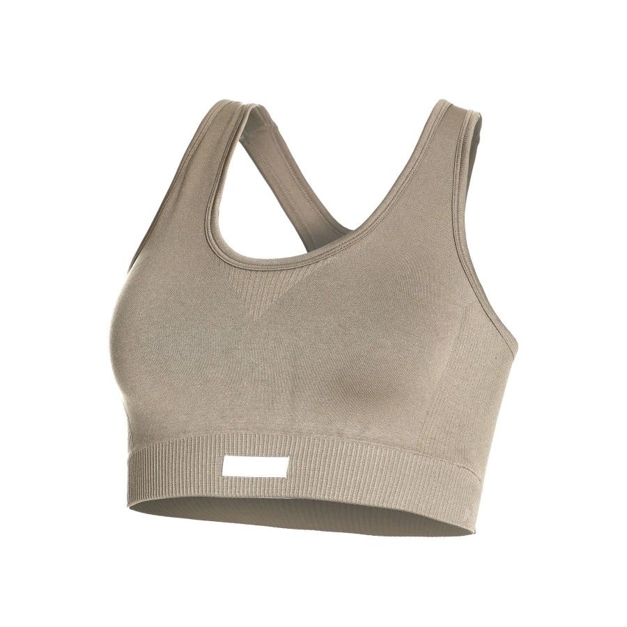Tenniskleding Björn Borg | Borg Mid V Support Sport-Bh Dames Beige