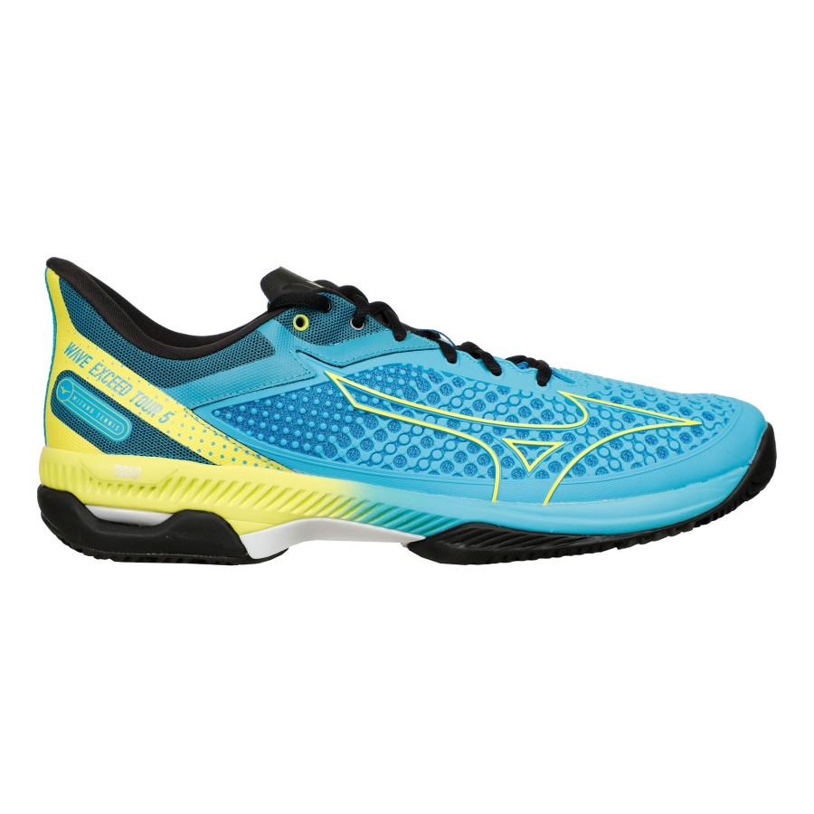 Tennisschoenen Mizuno | Wave Exceed Tour 5 Gravelschoen Heren Zwart, Neongeel