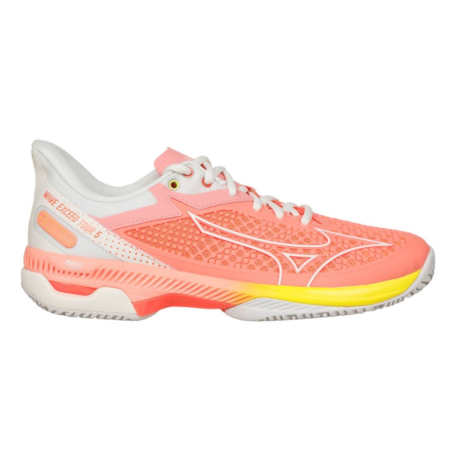 Tennisschoenen Mizuno | Wave Exceed Tour 5 Clay Gravelschoen Dames Koraal, Wit