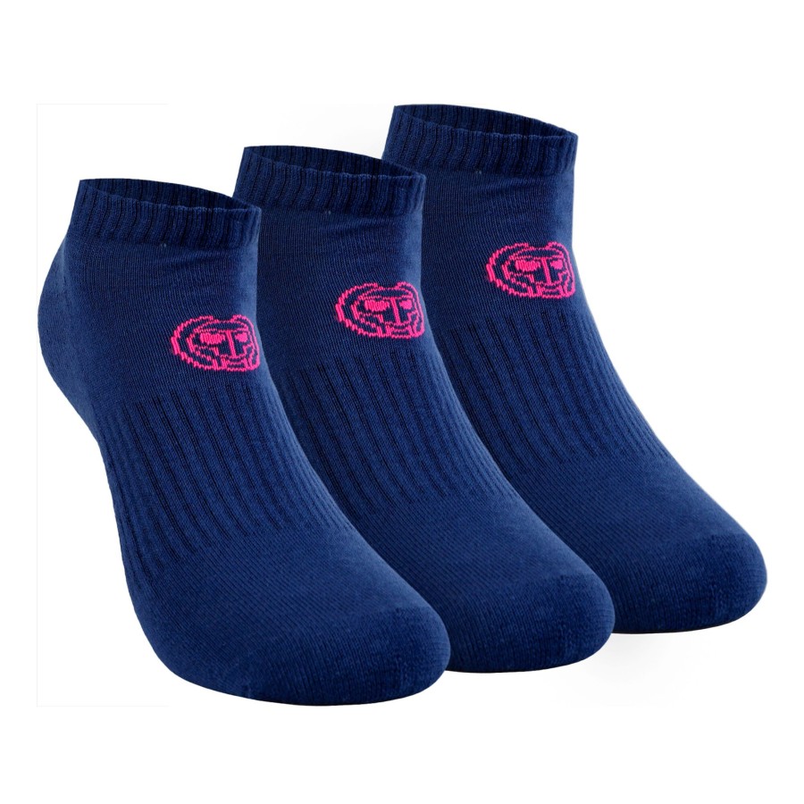 Tenniskleding BIDI BADU | Leana No Show Tech Sportsokken Verpakking 3 Stuks Dames Donkerblauw, Pink