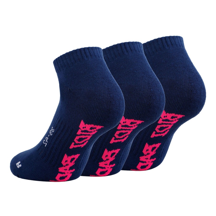 Tenniskleding BIDI BADU | Leana No Show Tech Sportsokken Verpakking 3 Stuks Dames Donkerblauw, Pink