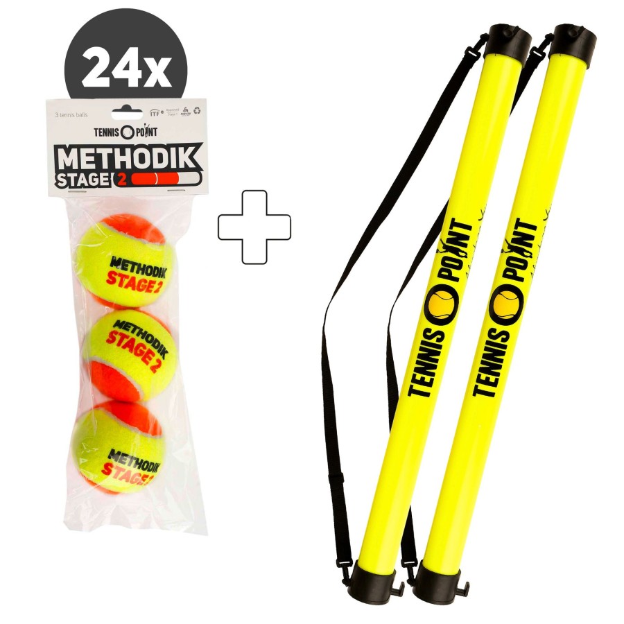Tennisballen Tennis-Point | (Stage 2) 24X Zak 3 Stuks Plus Ballenverzamelbuis