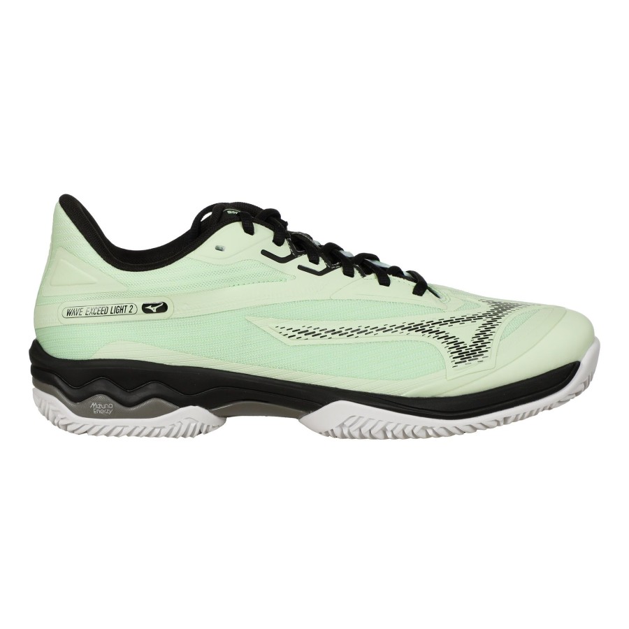 Tennisschoenen Mizuno | Wave Exceed Light 2 Gravelschoen Heren Lichtgroen, Zwart