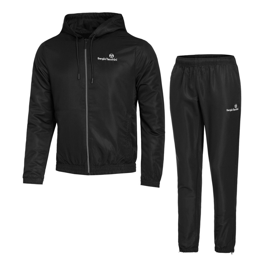 Tenniskleding Sergio Tacchini | Carson Trainingspak Heren Zwart, Zilver