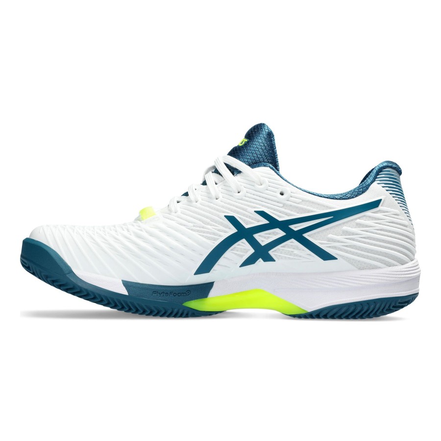 Tennisschoenen ASICS | Solution Speed Ff 2 Gravelschoen Heren Wit, Petrolblauw