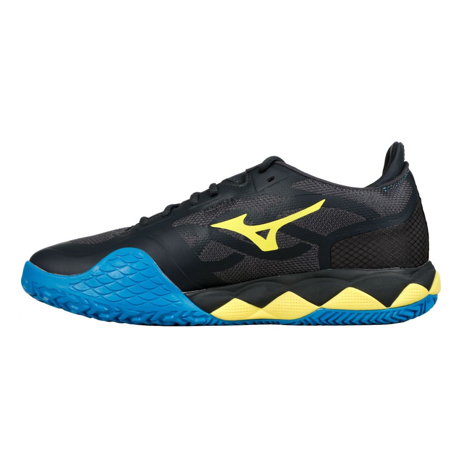 Tennisschoenen Mizuno | Wave Enforce Tour Gravelschoen Heren Blauw, Neongeel