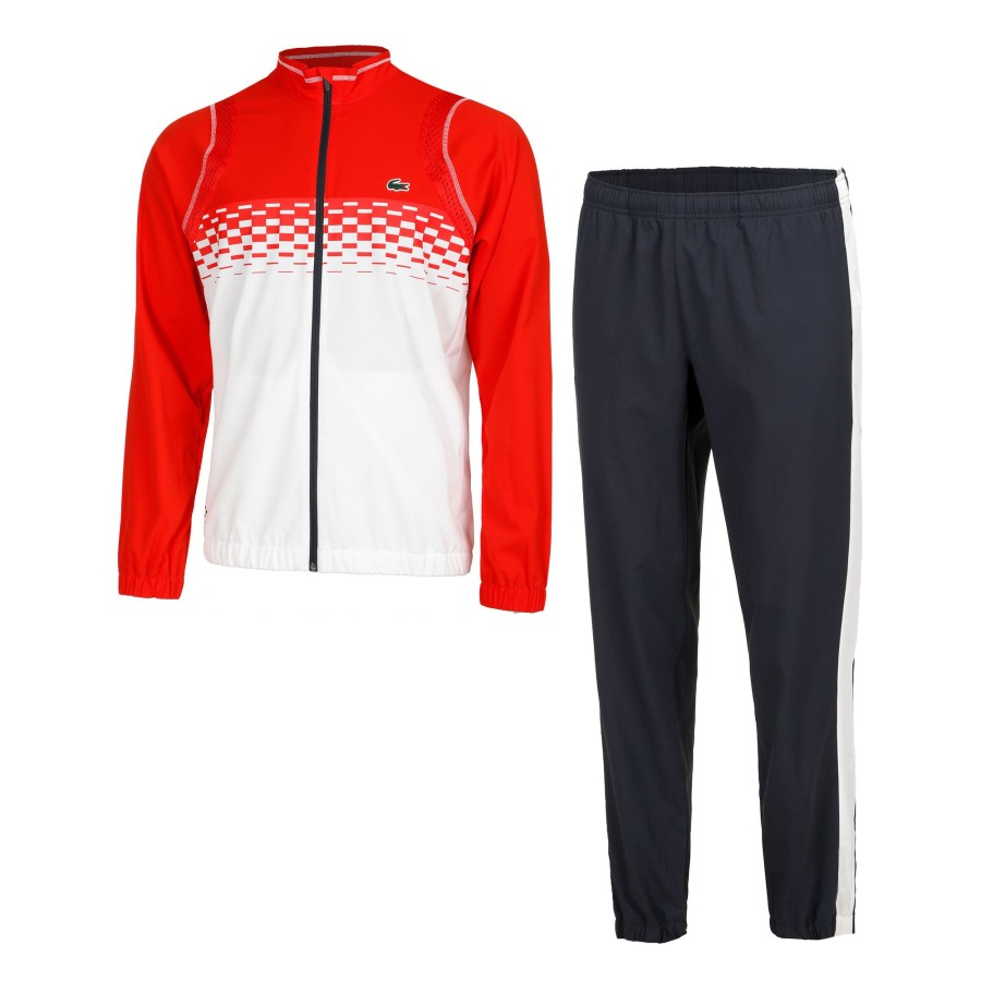 Tenniskleding Lacoste | Trainingspak Heren Rood, Donkerblauw
