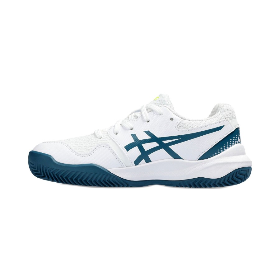 Tennisschoenen ASICS | Gel-Resolution 9 Gs Gravelschoen Kinderen Wit, Petrolblauw