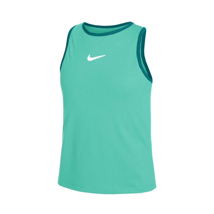 Tenniskleding Nike | Dri-Fit Court Dimension Tanktop Meisjes Mint, Petrolblauw