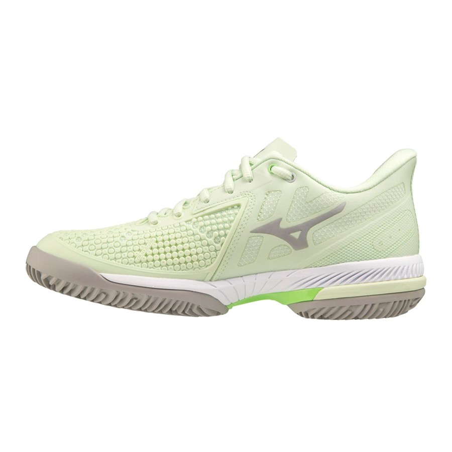 Tennisschoenen Mizuno | Wave Exceed Tour 5 Clay Gravelschoen Dames Lichtgroen, Zilver