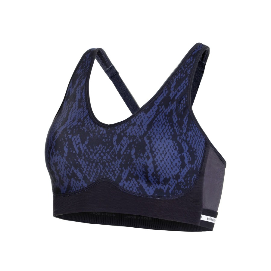 Tenniskleding Björn Borg | Borg Mid V Support Sport-Bh Dames Blauw