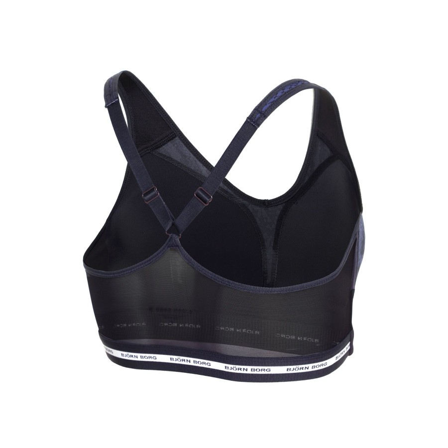 Tenniskleding Björn Borg | Borg Mid V Support Sport-Bh Dames Blauw