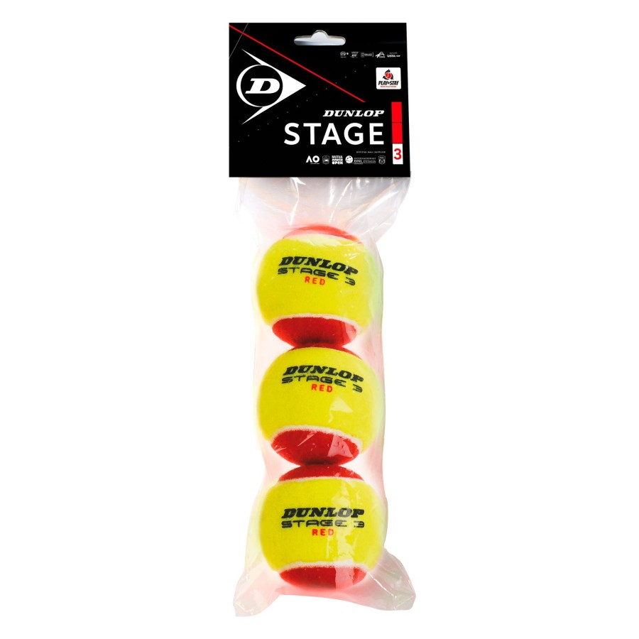 Tennisballen Dunlop | Mini Tennis (Stage 3) Red Zak Met 3 Stuks