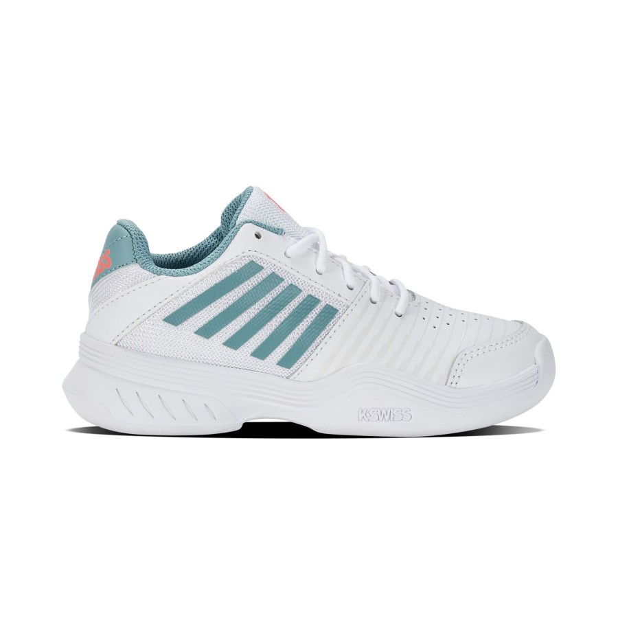 Tennisschoenen K-Swiss | Court Express Tennisschoen Tapijt Kinderen Wit, Turkoois