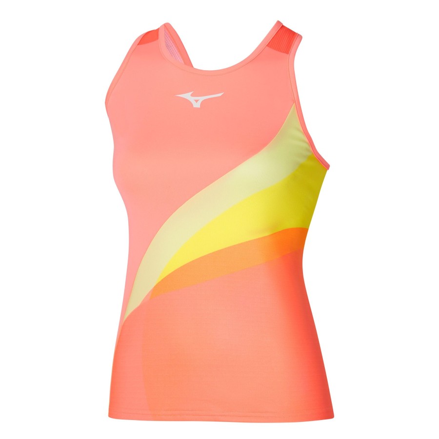 Tenniskleding Mizuno | Release Printed Tanktop Dames Oranje