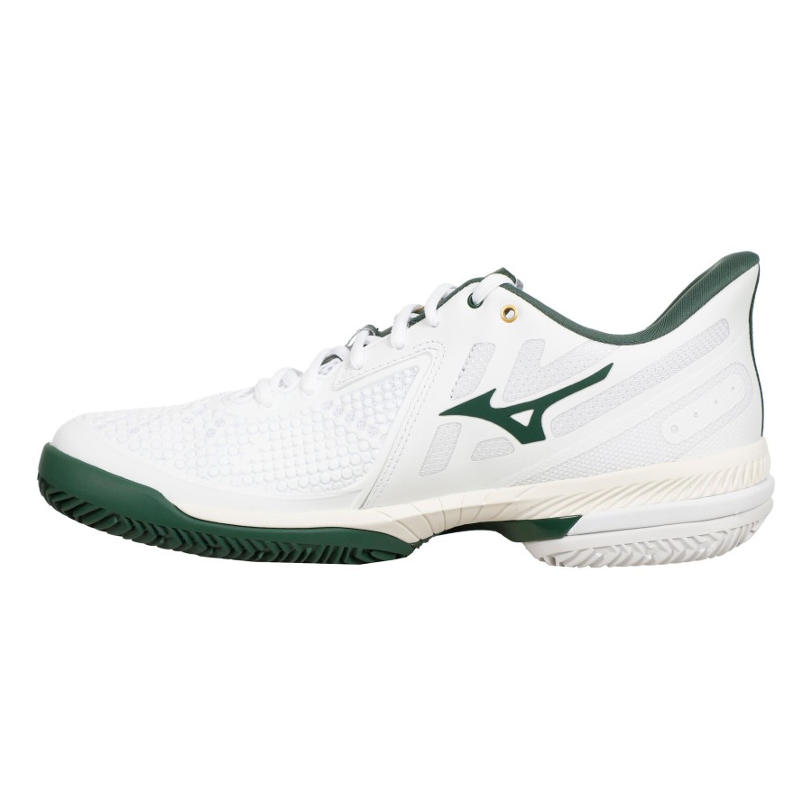 Tennisschoenen Mizuno | Wave Exceed Tour 5 Gravelschoen Heren Wit, Donkergroen