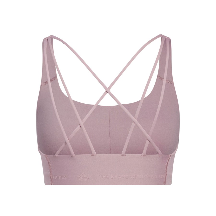 Tenniskleding adidas | Velcro Studio Mid Stripes Sport-Bh Dames Roze