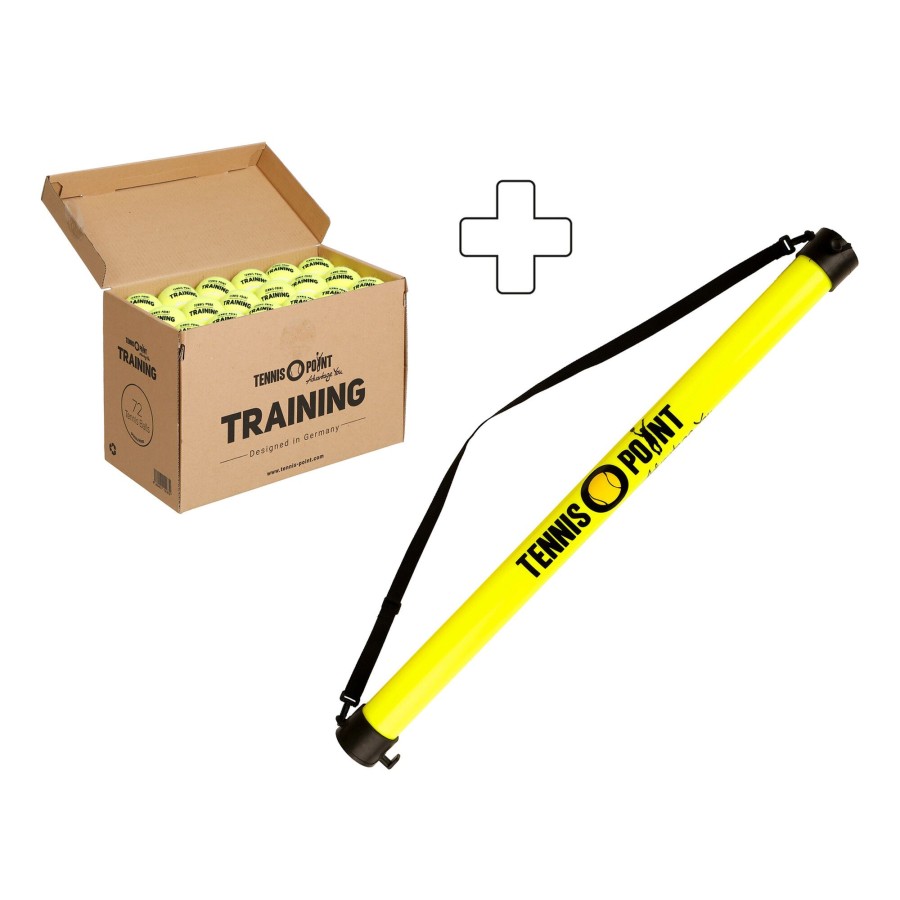 Tennisballen Tennis-Point | Training Box 72 Stuks Plus Ballenverzamelbuis, Drukloos