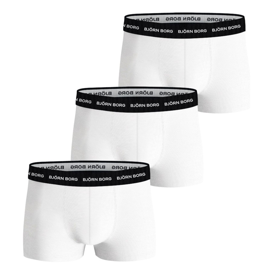 Tenniskleding Björn Borg | Cotton Stretch Trunk Boxershort Verpakking 3 Stuks Heren Wit