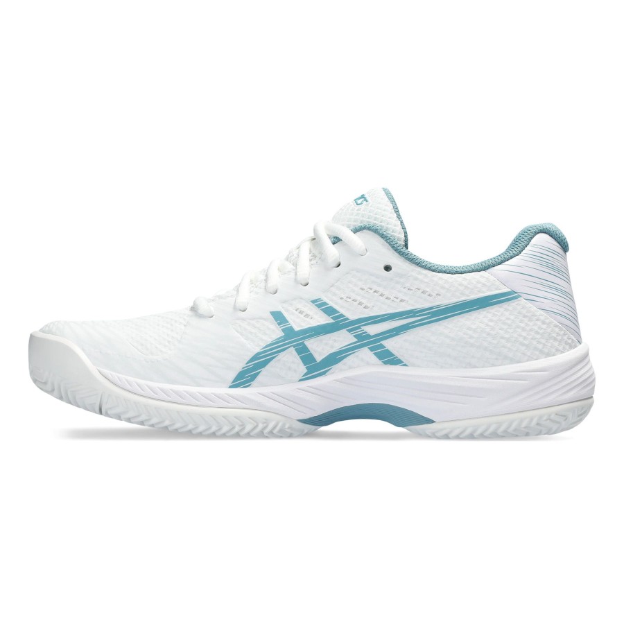 Tennisschoenen ASICS | Gel-Game 9 Gravelschoen Dames Wit, Petrolblauw