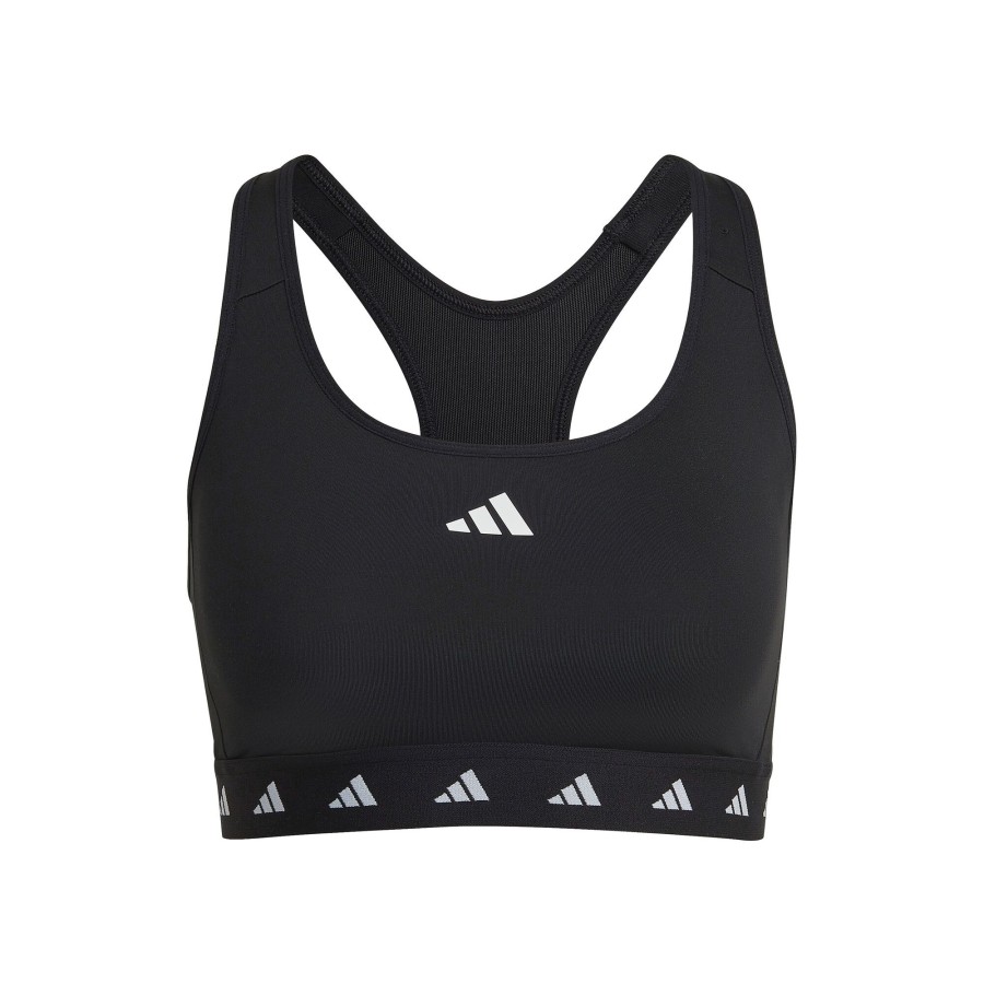 Tenniskleding adidas | Power Medium-Support Tech-Fit Sport-Bh Dames Zwart