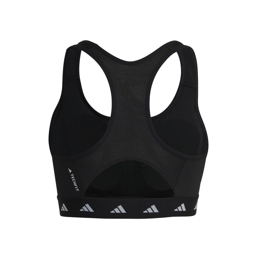 Tenniskleding adidas | Power Medium-Support Tech-Fit Sport-Bh Dames Zwart